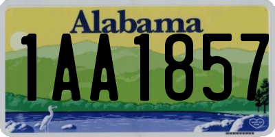 AL license plate 1AA1857