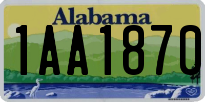 AL license plate 1AA1870