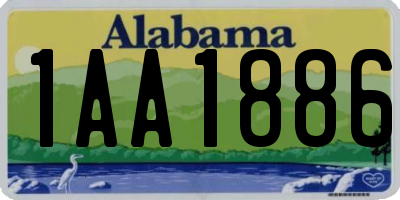 AL license plate 1AA1886