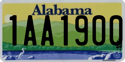 AL license plate 1AA1900