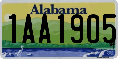 AL license plate 1AA1905