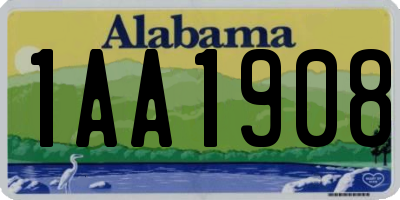AL license plate 1AA1908