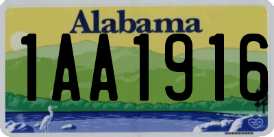 AL license plate 1AA1916