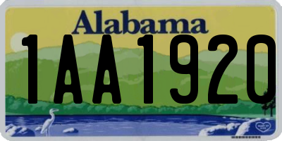 AL license plate 1AA1920