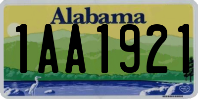 AL license plate 1AA1921