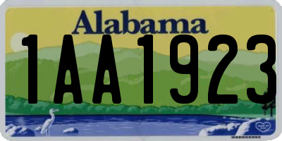 AL license plate 1AA1923
