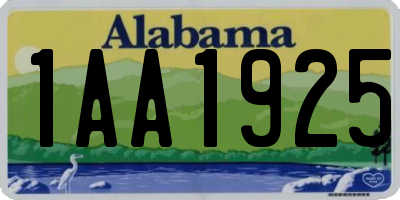 AL license plate 1AA1925