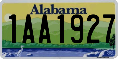 AL license plate 1AA1927