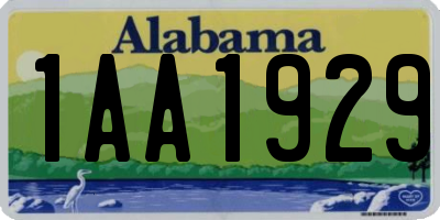 AL license plate 1AA1929