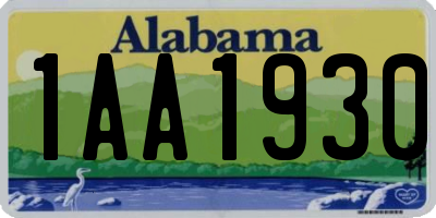 AL license plate 1AA1930