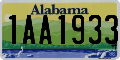 AL license plate 1AA1933