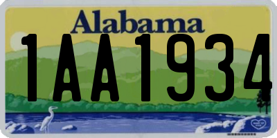 AL license plate 1AA1934