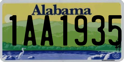 AL license plate 1AA1935