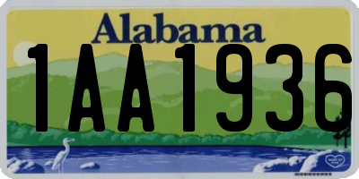 AL license plate 1AA1936