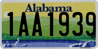 AL license plate 1AA1939