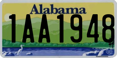 AL license plate 1AA1948