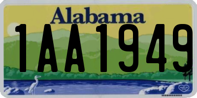 AL license plate 1AA1949