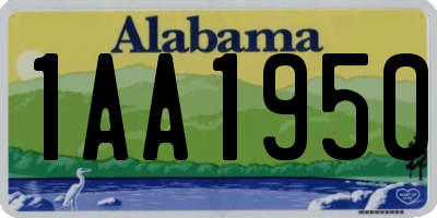 AL license plate 1AA1950