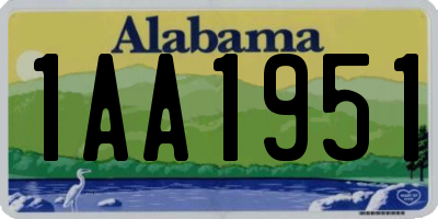 AL license plate 1AA1951