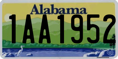 AL license plate 1AA1952