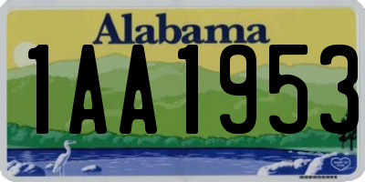 AL license plate 1AA1953