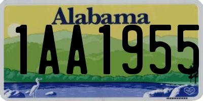 AL license plate 1AA1955