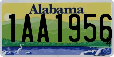 AL license plate 1AA1956