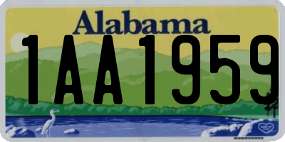 AL license plate 1AA1959