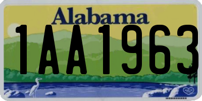 AL license plate 1AA1963