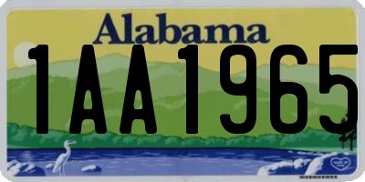 AL license plate 1AA1965