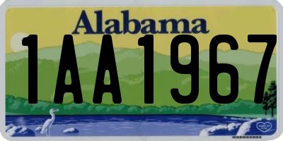 AL license plate 1AA1967