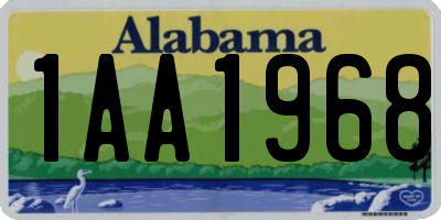 AL license plate 1AA1968