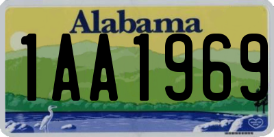 AL license plate 1AA1969