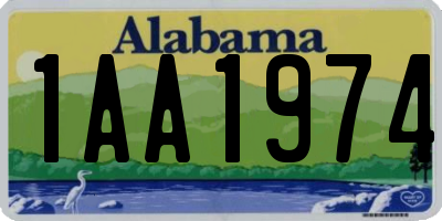 AL license plate 1AA1974