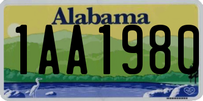 AL license plate 1AA1980