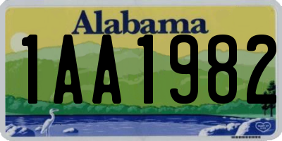 AL license plate 1AA1982