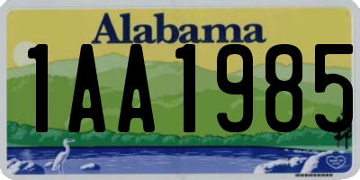 AL license plate 1AA1985