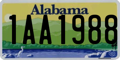 AL license plate 1AA1988