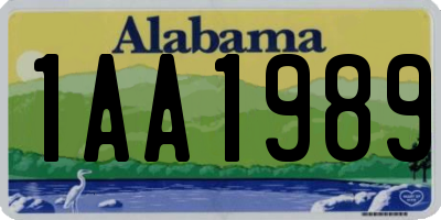 AL license plate 1AA1989