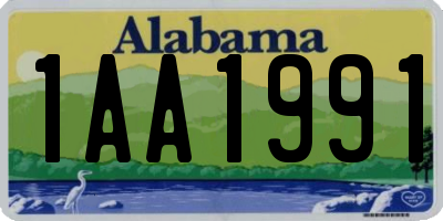 AL license plate 1AA1991