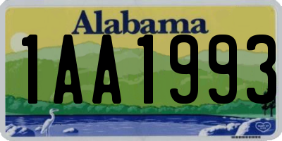 AL license plate 1AA1993