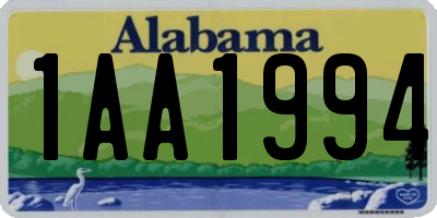 AL license plate 1AA1994