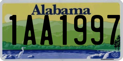 AL license plate 1AA1997