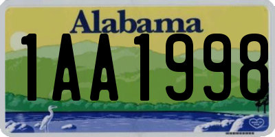 AL license plate 1AA1998