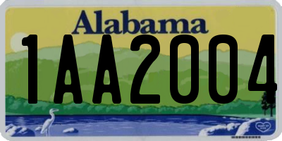 AL license plate 1AA2004