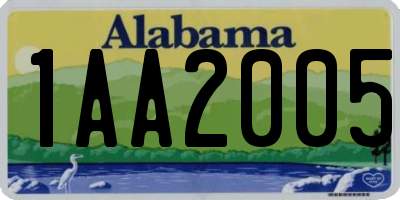 AL license plate 1AA2005