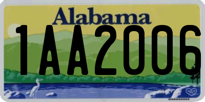 AL license plate 1AA2006