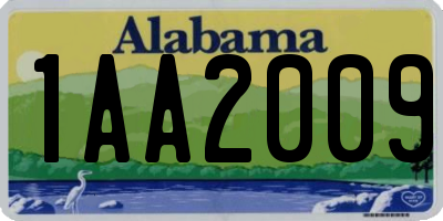 AL license plate 1AA2009