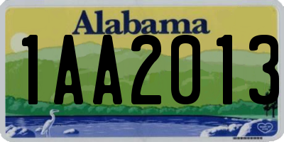 AL license plate 1AA2013