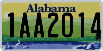 AL license plate 1AA2014